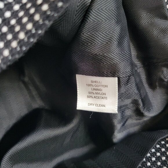 White House Black Market Cropped Gingham Big Button Blazer Jacket Wide Slv Sz 14 - Picture 8 of 13